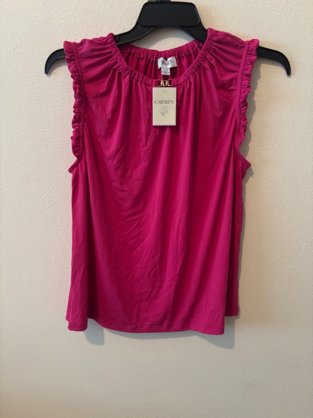 Carmen Marc Valvo Women's Pink Top - Size XL